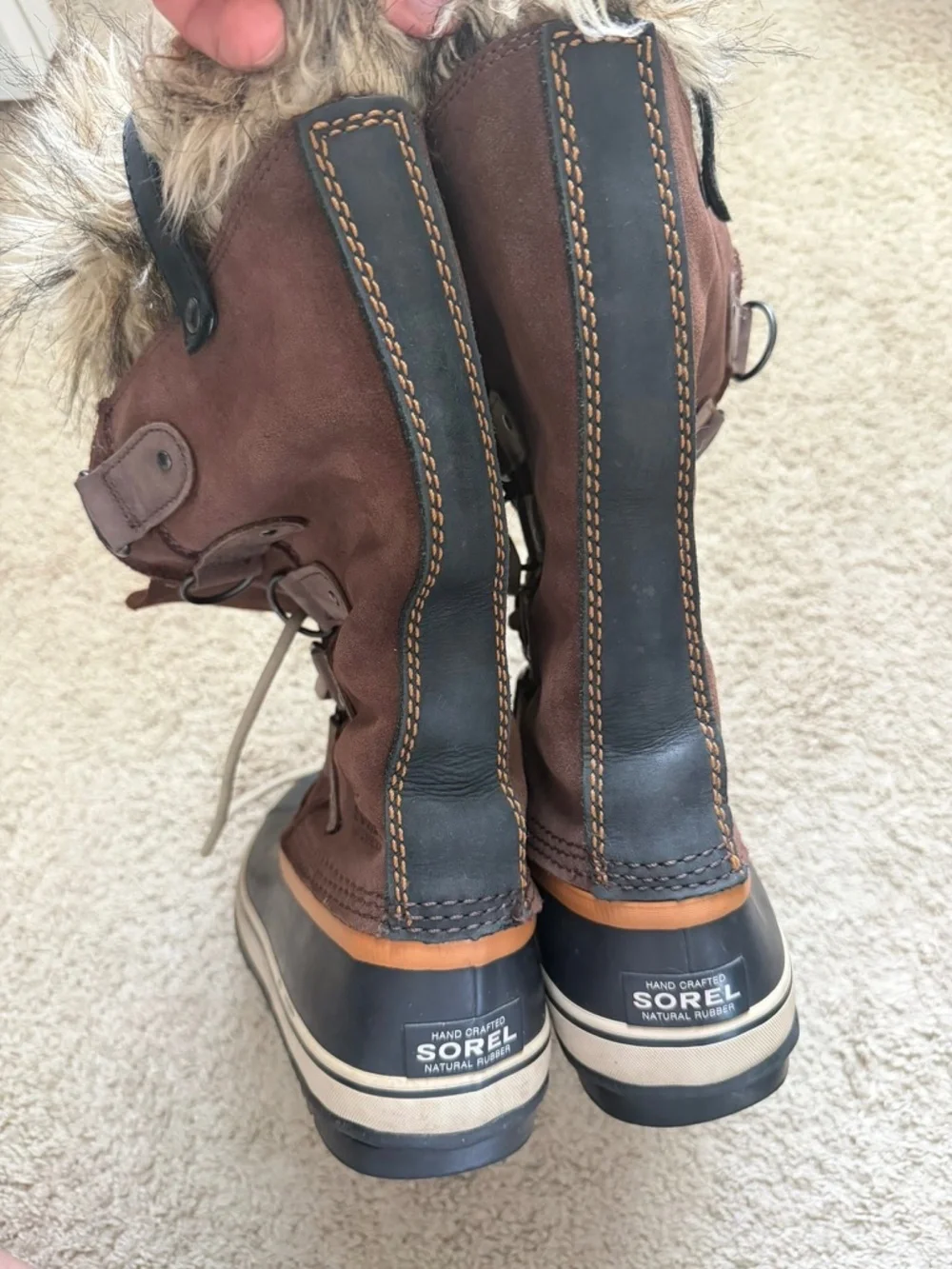 Sorel Joan of Arctic Winter Boots Womens 9.5 Brown Waterproof Faux Fur NL1540